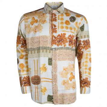Pre Owned Etro Multicolor Pasta Print Long Sleeve Button Front Cotton Shirt XL