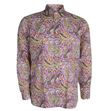 Pre Owned Etro Multicolor Paisley Print Long Sleeve Button Front Cotton Shirt L