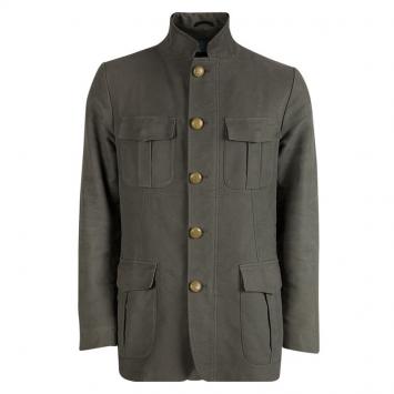Pre Owned Etro Olive Green Patch Pocket Detail Button Front Jacket XL