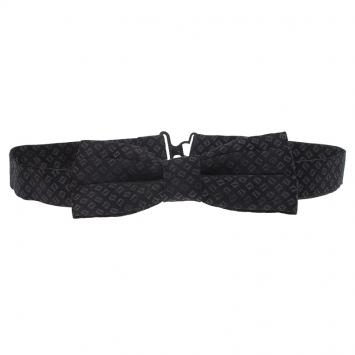 Pre Owned Fendi Black Silk FF Logo Bow Tie