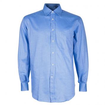 Pre Owned Fendi Men's Light Blue Cotton Shirt M