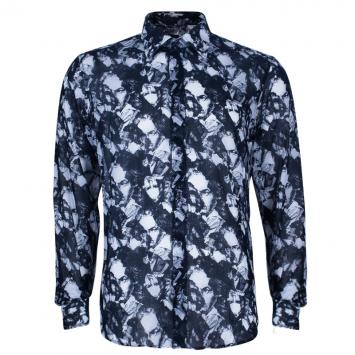 Pre Owned Fendi Men's Black Printed Shirt M