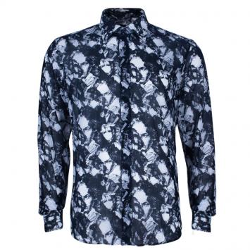 Pre Owned Fendi Men's Black Printed Shirt L