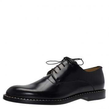 Pre Owned Fendi Black Leather Oxfords Size 42