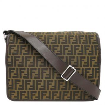 Pre Owned Fendi Tobacco Zucca Canvas Messenger Bag