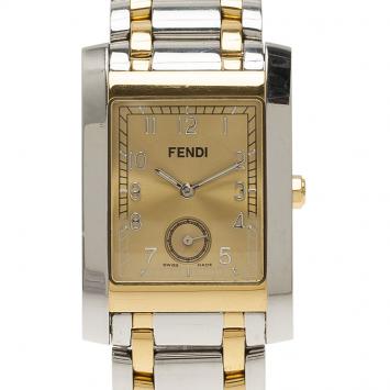 Pre Owned Fendi Silver and gold Stainless Steel Men's watch 36MM