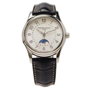 Pre Owned Frederique Constant White Stainless Steel Runabout Men's Wristwatch 43MM