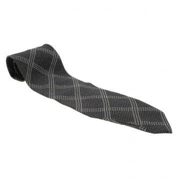 مملوكة مسبقًا Giorgio Armani Grey and White Printed Silk Tie