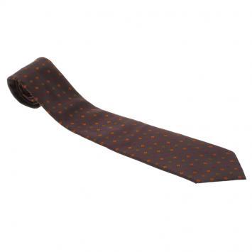 Pre Owned Giorgio Armani Burgundy Diamond Embroidered Traditional Silk Tie