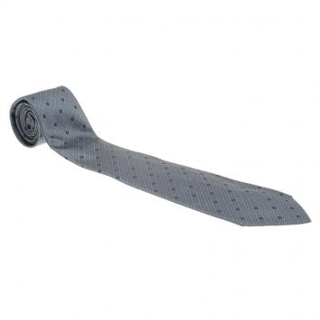 Pre Owned Givenchy Grey Silk Dotted Tie