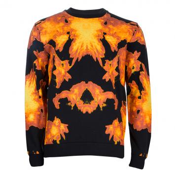 Pre Owned Givenchy Flame Print Cuban Fit Cotton Sweatshirt L