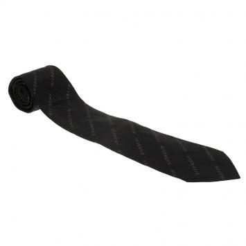 Pre Owned Givenchy Black Logo Silk Tie