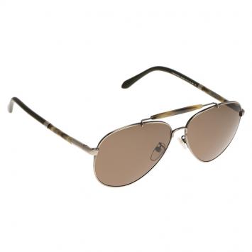 Pre Owned Givenchy Silver and Green SGV 461N Aviator Sunglasses