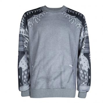 Pre Owned Givenchy Grey Shoe Lace Print Sweatshirt L