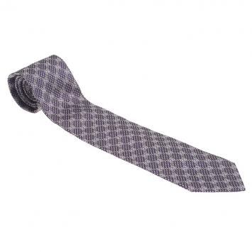 Pre Owned Gucci Purple Silk Linen GG Tie