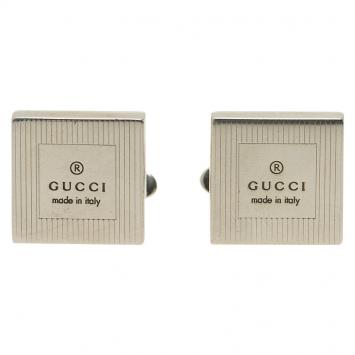 مملوكة مسبقًا Gucci Silver Stainless Steel Classic Cufflinks