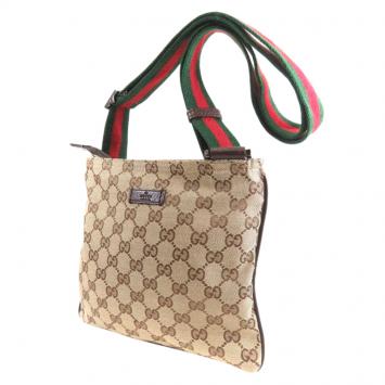 Pre Owned Gucci Beige/Ebony GG Canvas Messenger Bag