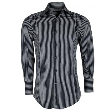 Pre Owned Gucci Monochrome Striped Long Sleeve Button Front Shirt S