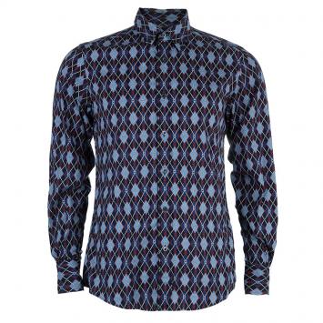 Pre Owned Gucci Men's Diagonal Link Fitted Cotton Shirt M