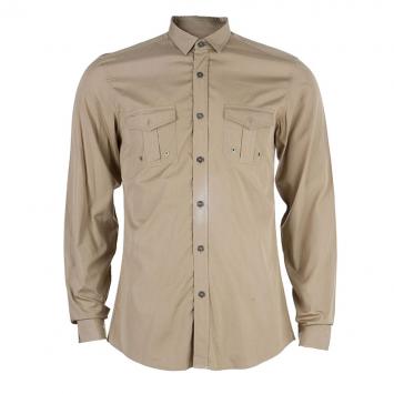 Pre Owned Gucci Men's Beige Cotton Shirt S