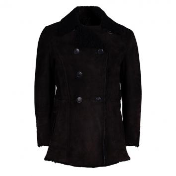 Pre Owned Gucci Men's Brown Suede Fur Jacket L