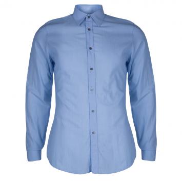 Pre Owned Gucci Men's Blue Slim Cotton Shirt M