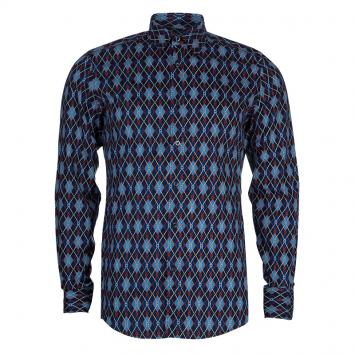 Pre Owned Gucci Men's Diagonal Link Fitted Cotton Shirt  M