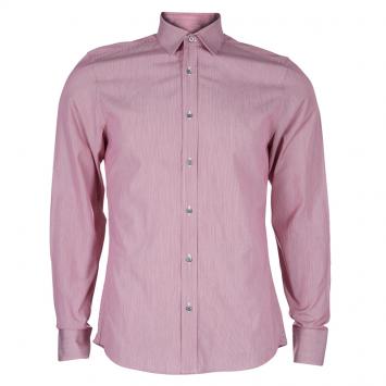 Pre Owned Gucci Men's  Red and White Striped Shirt S