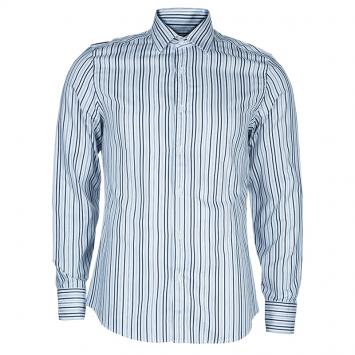 Pre Owned Gucci Men's  Navy Striped Shirt M