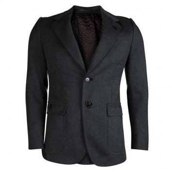 مملوكة مسبقًا Gucci Men's Grey Wool Quilted Lining Blazer M