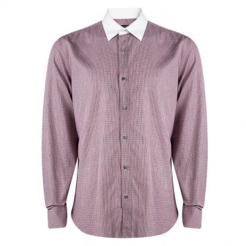 Pre Owned Gucci Multicolor Checked Cotton Contrast Collar Long Sleeve Button Front Shirt 4XL