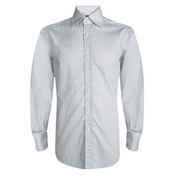 Pre Owned Gucci Off White Striped Long Sleeve Button Front Shirt XXL