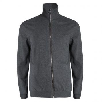 مملوكة مسبقًا Gucci Grey Webstripe Detail Zip Front Sweatshirt XXL