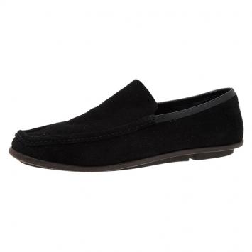 Pre Owned Gucci Black Suede Loafers Size 42