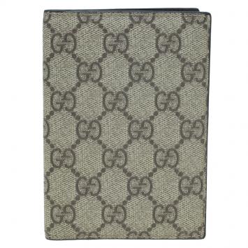 Pre Owned Gucci Beige GG Supreme Passport Cover