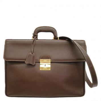 Pre Owned Gucci Brown Leather Briefcase