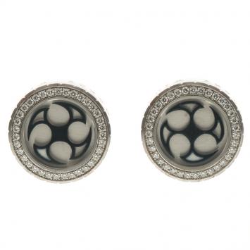Pre Owned Harry Winston Ocean Diamonds & 18k White Gold Round Cufflinks