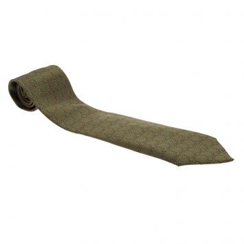 Pre Owned Hermes Green Printed Silk Tie