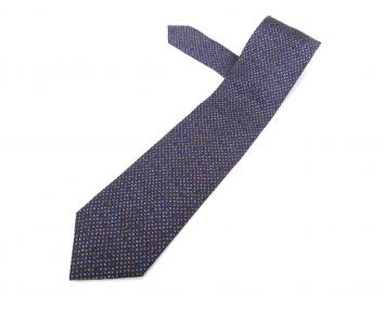 Pre Owned Hermes Blue Polka Dot Printed Silk Tie