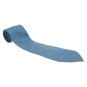 Pre Owned Hermes Light Blue H Logo Silk Tie