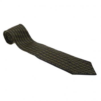 Pre Owned Hermes Yellow and Blue Woven Silk Tie