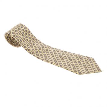 Pre Owned Hermes Multicolor Diamond Printed Silk Tie