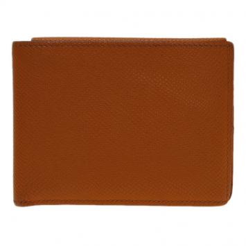 Pre Owned Hermes Orange Leather Bi-Fold Wallet 