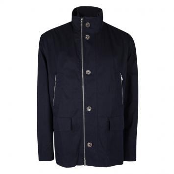 Pre Owned Hermes Navy Blue Jacket and Vest Set 4XL
