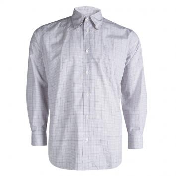 Pre Owned Hermes Checked Cotton Long Sleeve Button Down Shirt L