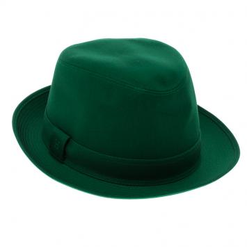 Pre Owned Hermes Green Cotton H Embroidered Funky Fedora Hat Size 58