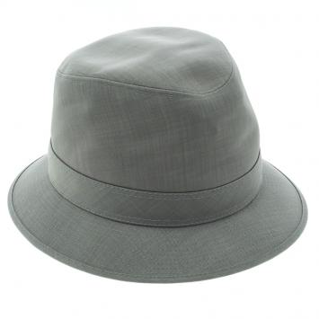 Pre Owned Hermes Grey H Embroidered Funky Fedora Hat ( Size 58 )