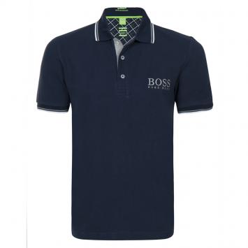 Pre Owned Boss by Hugo Boss Navy Contrast Stripe Cotton Logo Polo Shirt XL