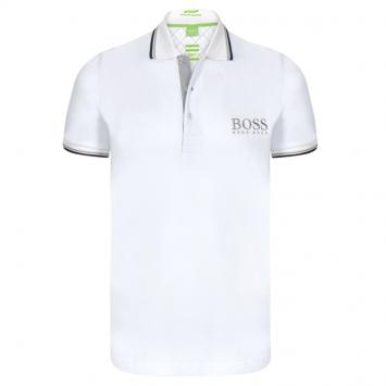 Pre Owned Boss by Hugo Boss White Contrast Stripe Cotton Logo Polo Shirt XL