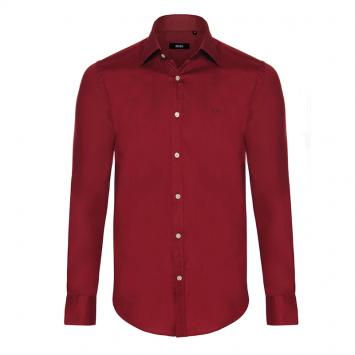 Pre Owned Boss by Hugo Boss Bordeaux Red Long Sleeve Shirt S